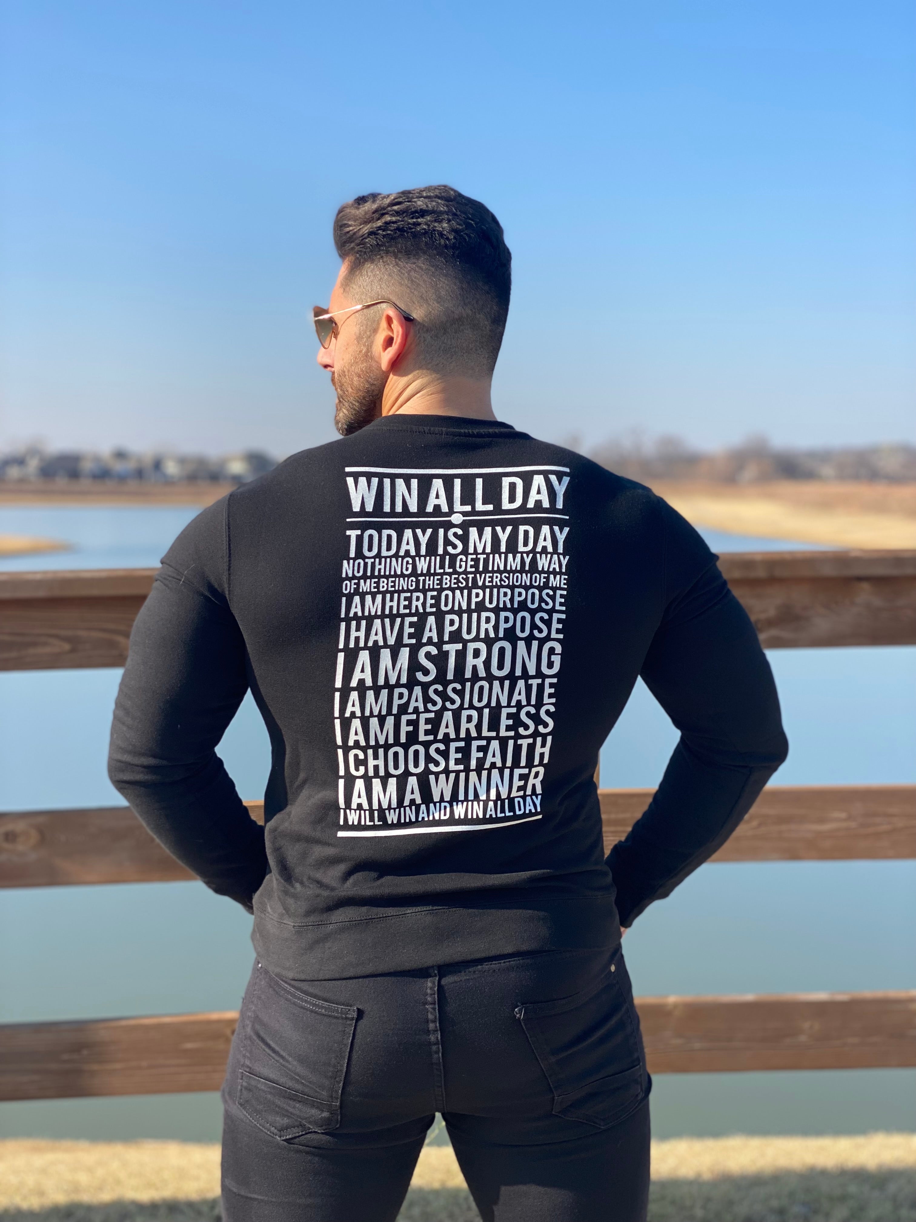 WIN ALL DAY - Unisex Crewneck Sweatshirt